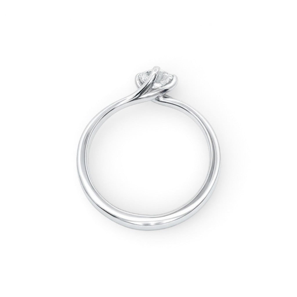 Platinum and Diamond Four Claw Solitaire Diamond Ring 0.50 Cts
