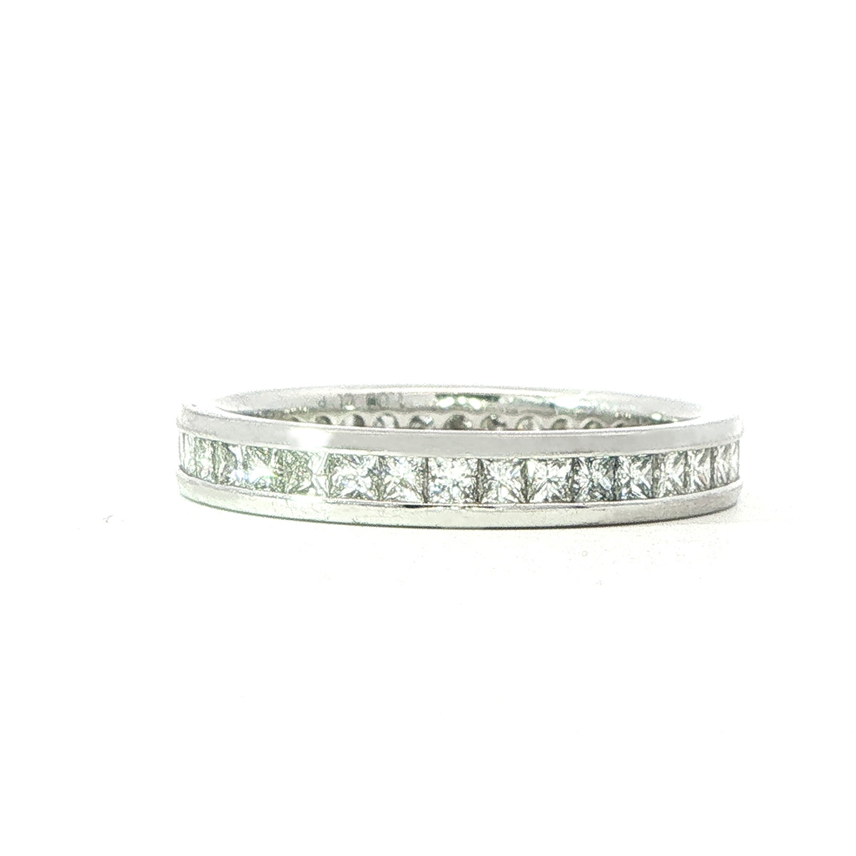 18ct White Gold Channel Set Princess Cut Diamond Ring 1.0 Carat