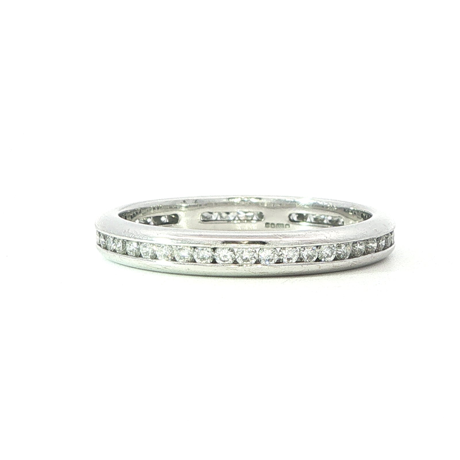 18ct White gold round brilliant diamond full eternity size M.5