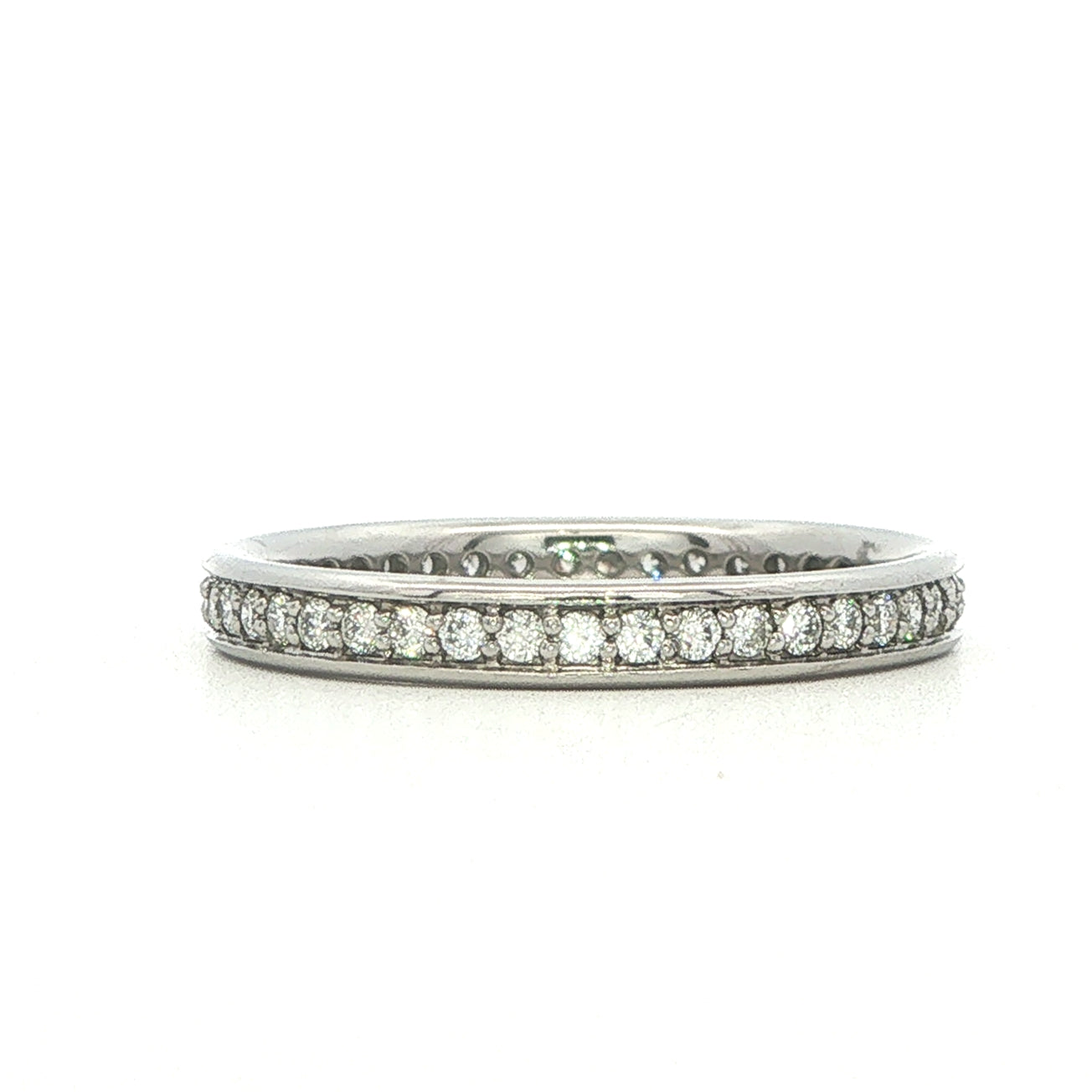Platinum and Diamond Grain Set Full Eternity Style Ring - 0.34ct