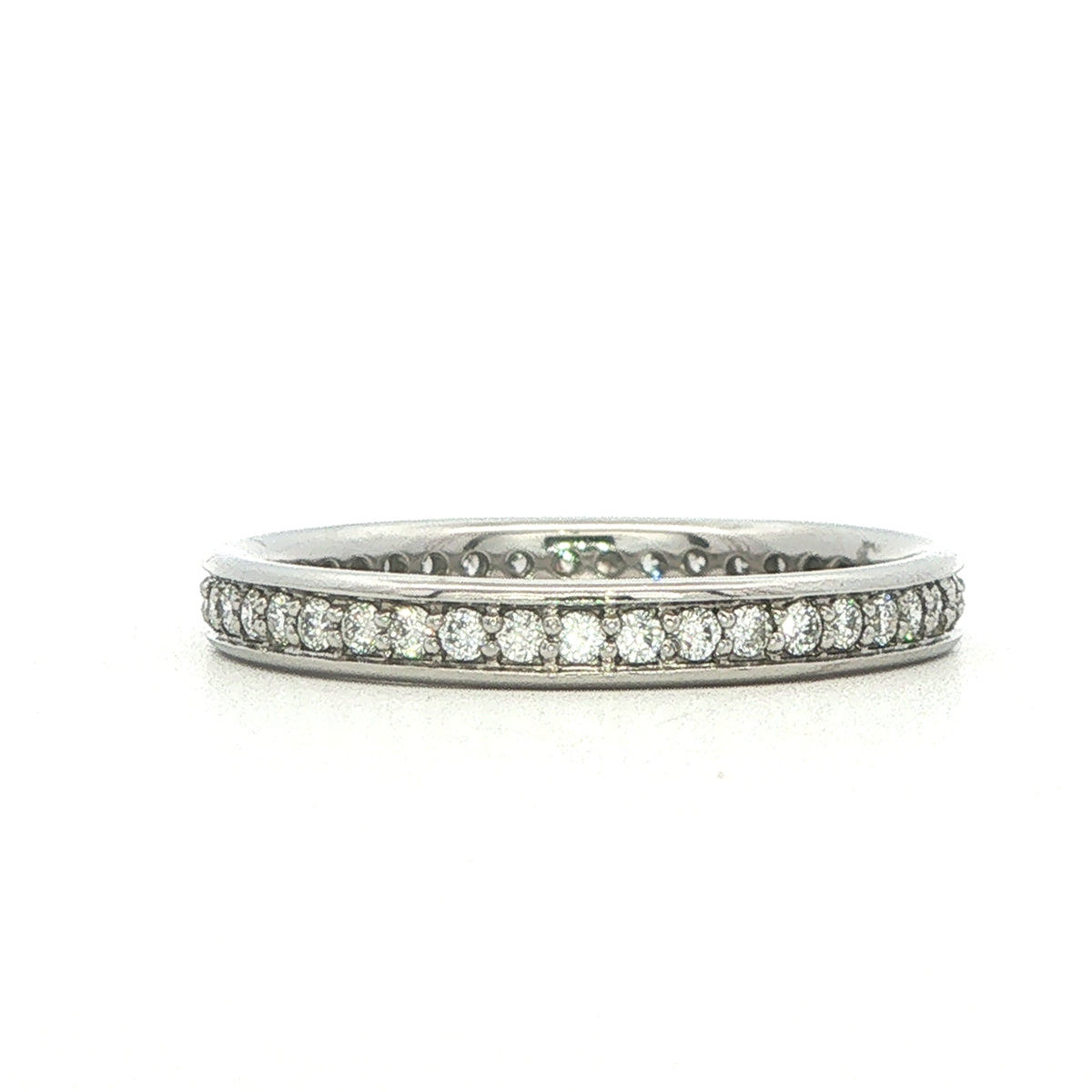 Platinum and Diamond Grain Set Full Eternity Style Ring - 0.34ct