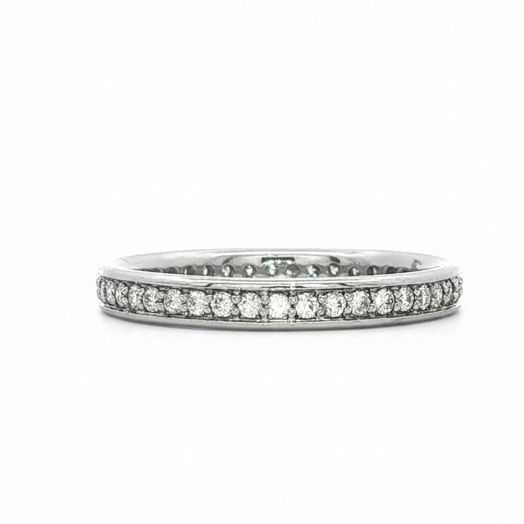 Platinum and Diamond Grain Set Full Eternity Style Ring - 0.34ct