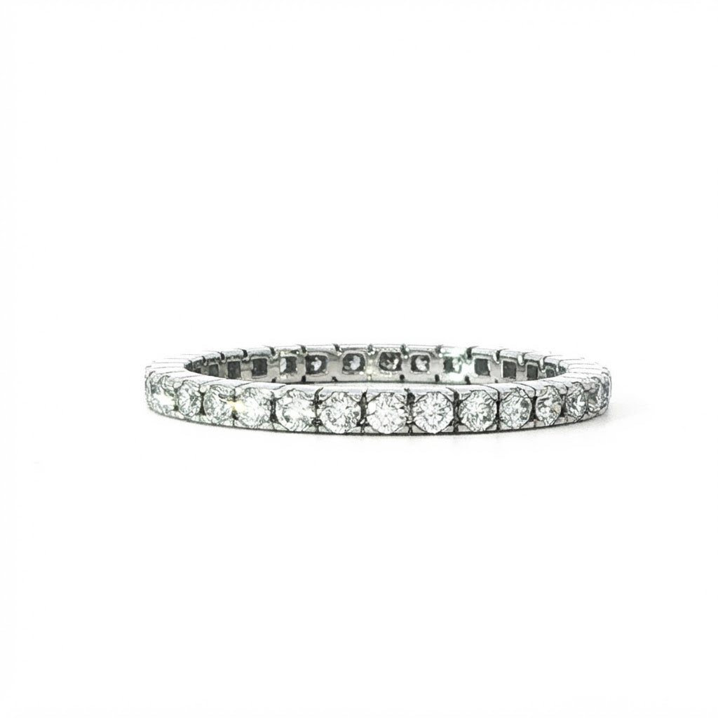 Platinum full Eternity Ring in a Castle setting 0.60 Carats GVS