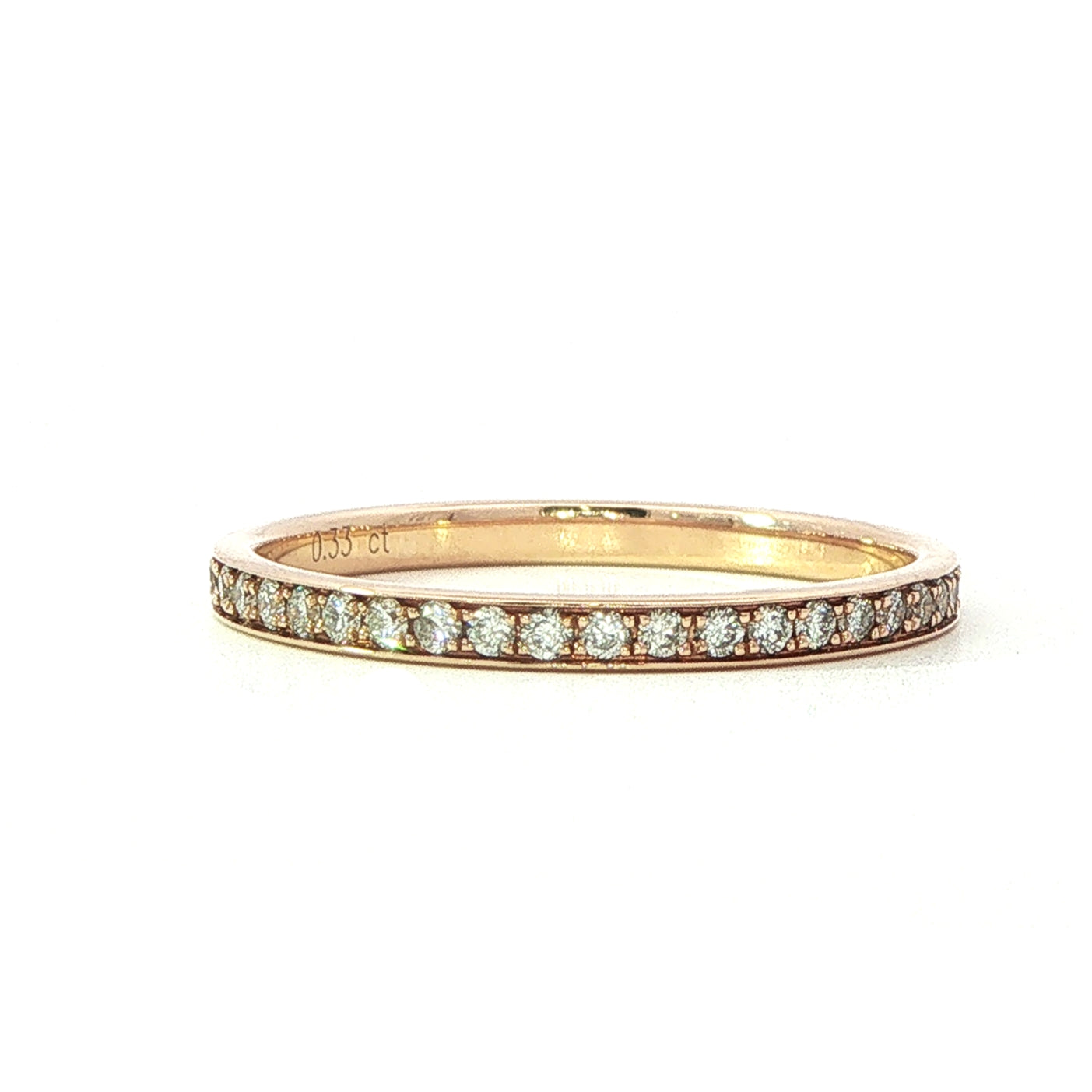 Full Grain Set Eternity Style Ring in 18 Carat Rose Gold