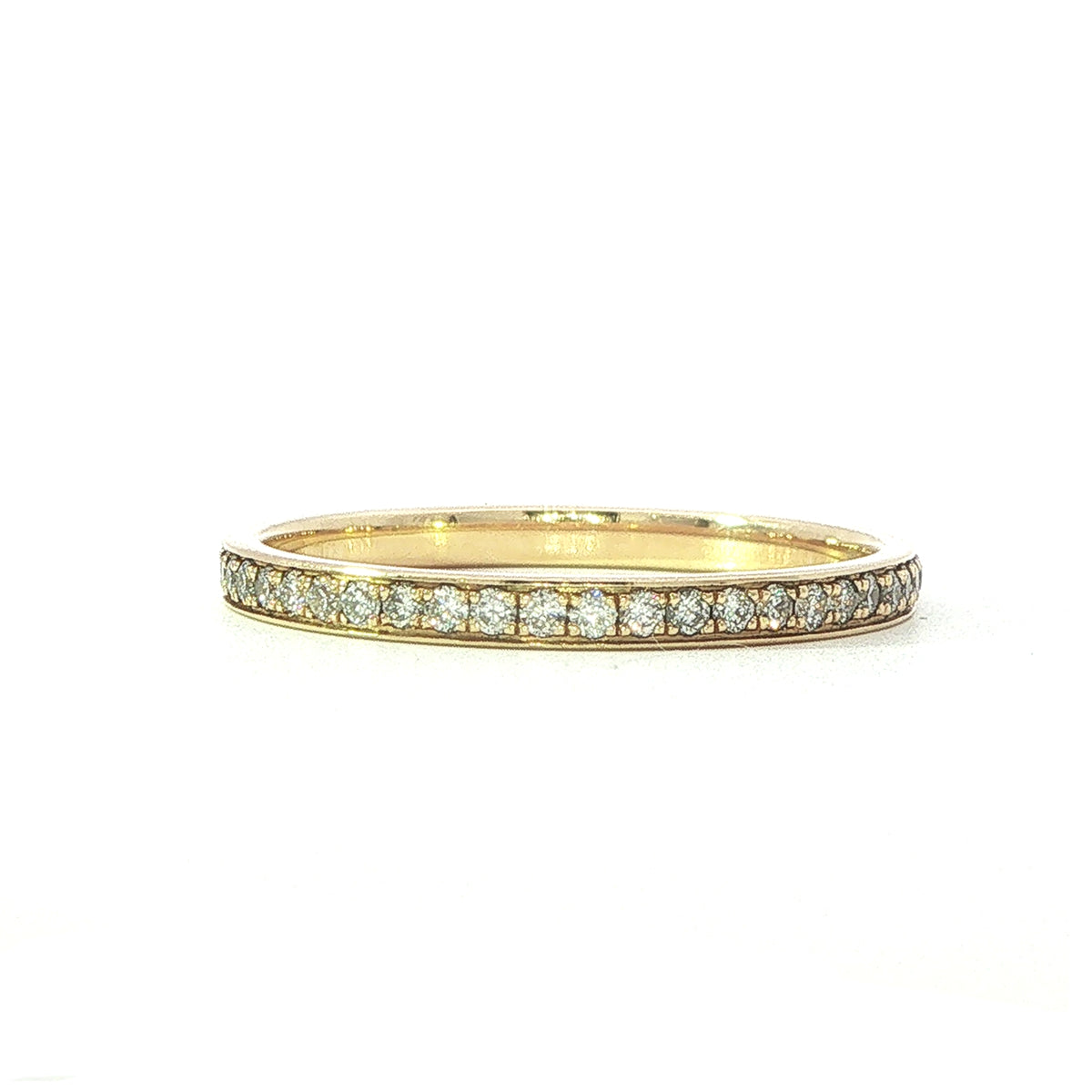 Full Grain Set Eternity Style Ring in 18 Carat Yellow Gold