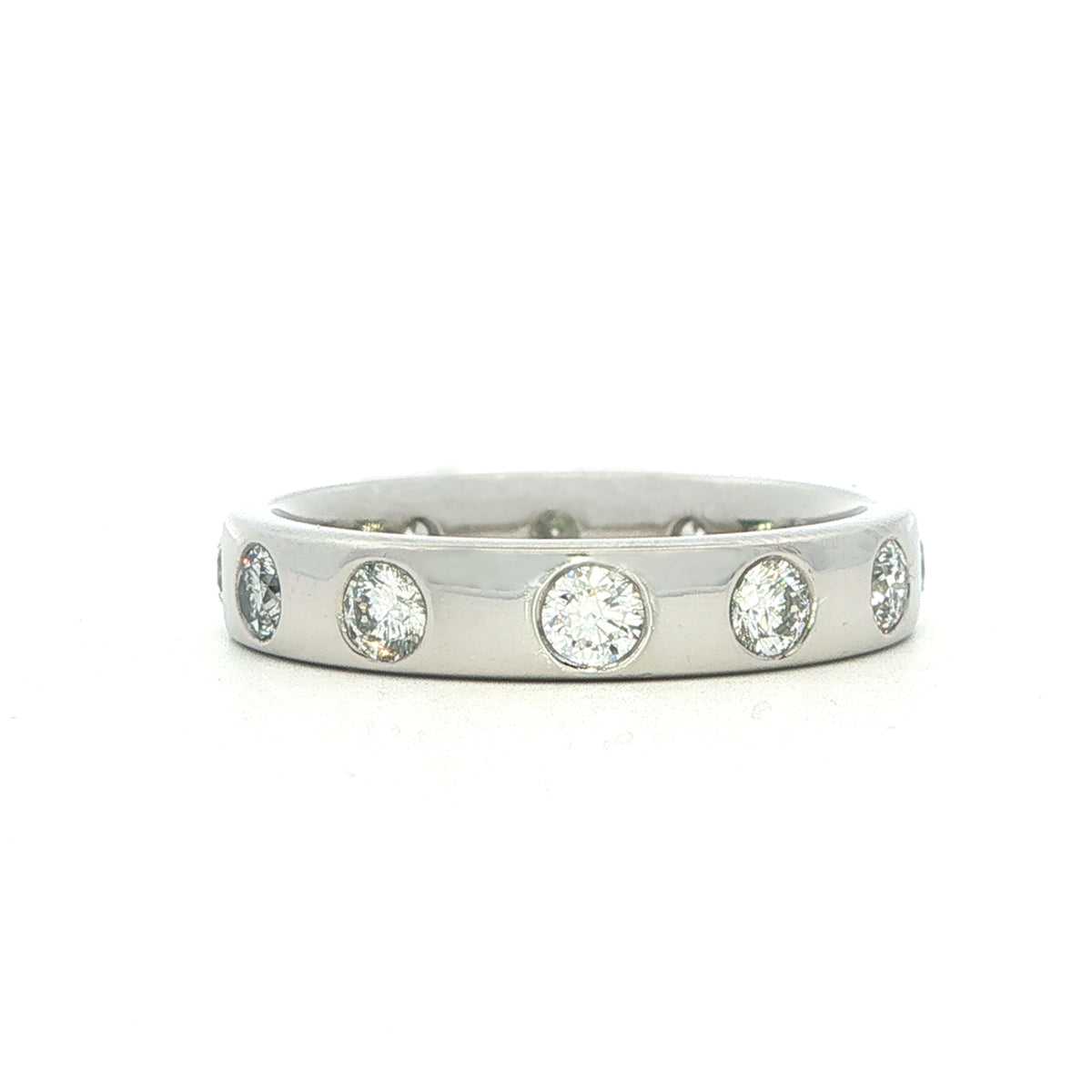 A Platinum and Diamond Flush Set Eternity Style Band 1.00 Cts F/