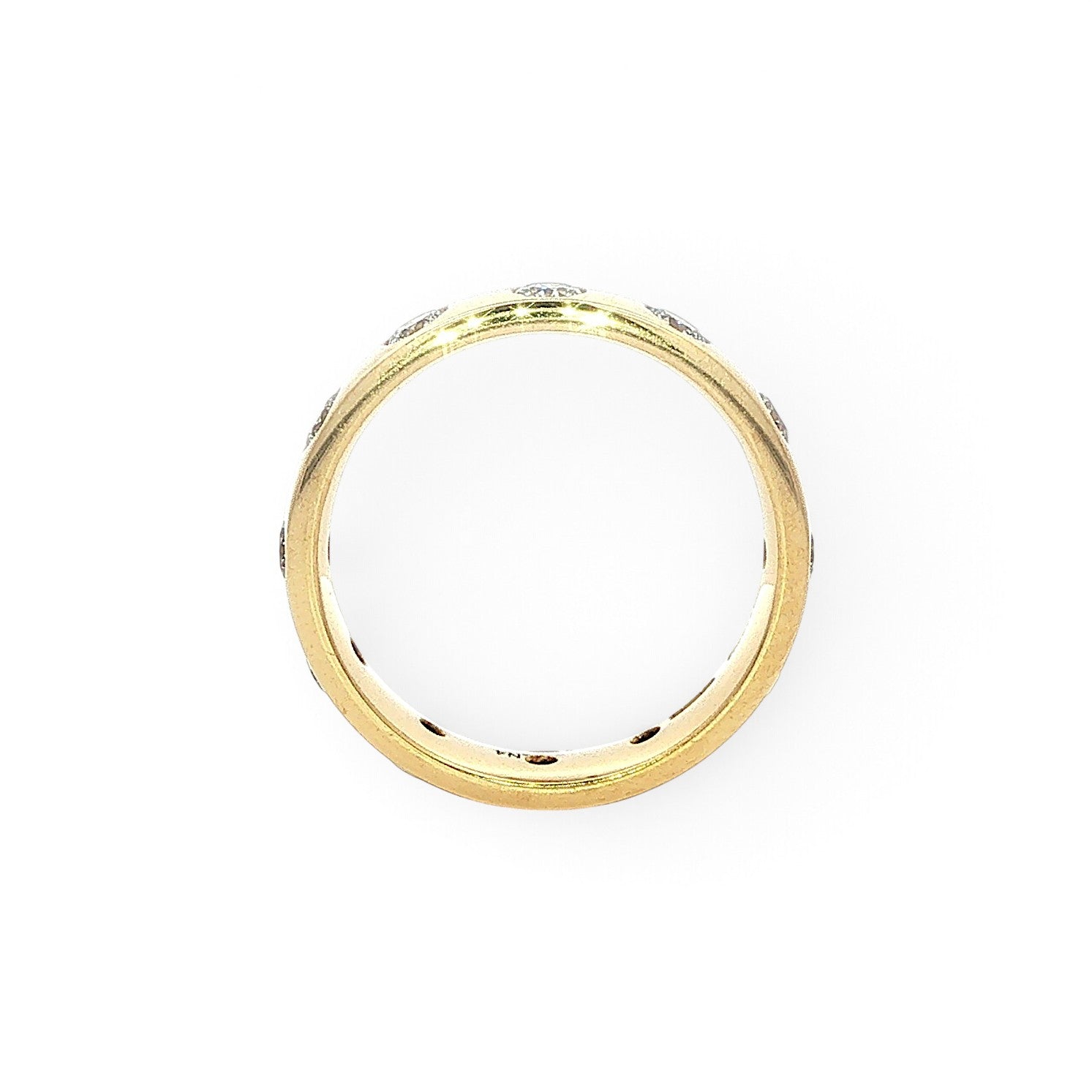 An 18 Carat Yellow Gold and Diamond Flush Set Eternity Style Ba