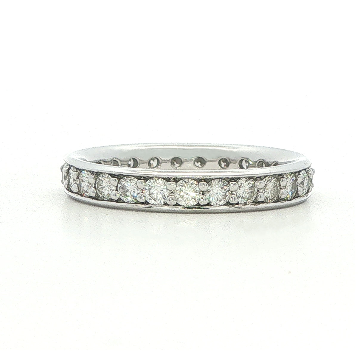 18 Carat White Gold Grain Set Diamond Full Eternity Ring - 1.2Cts