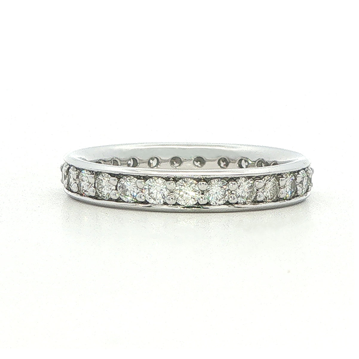 18 Carat White Gold Grain Set Diamond Full Eternity Ring - 1.2Cts