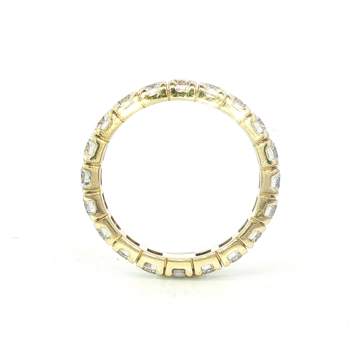 18 Carat Yellow Gold 2.00 Carats Castle Set Full Eternity Ring