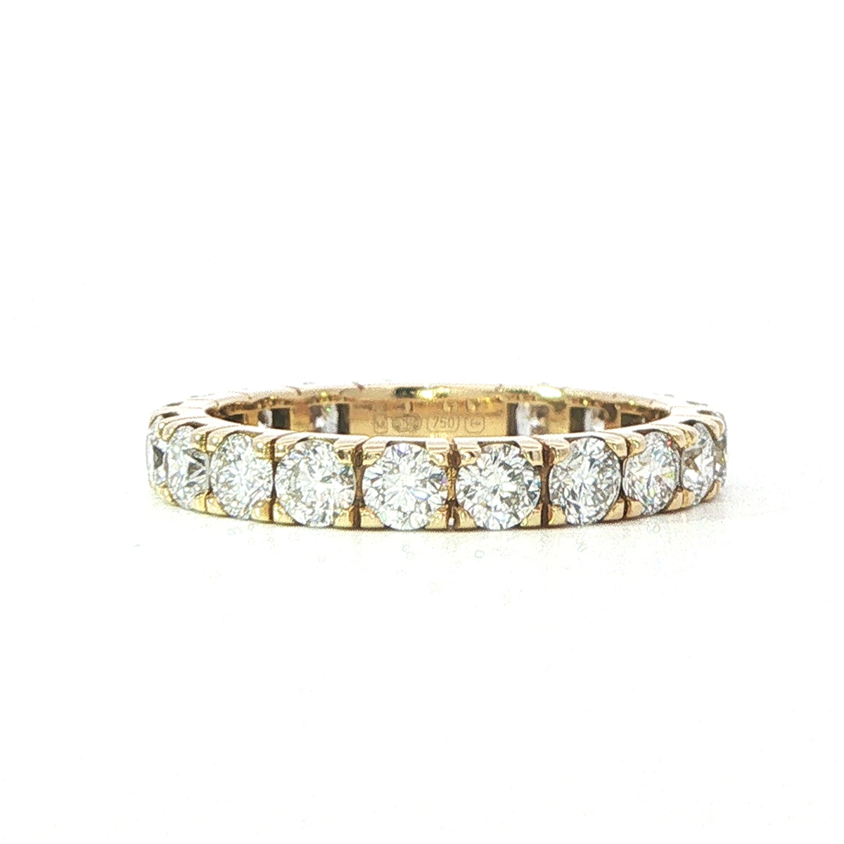 18 Carat Yellow Gold 2.00 Carats Castle Set Full Eternity Ring