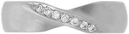 An 18ct white gold wedding band with a twist detail.