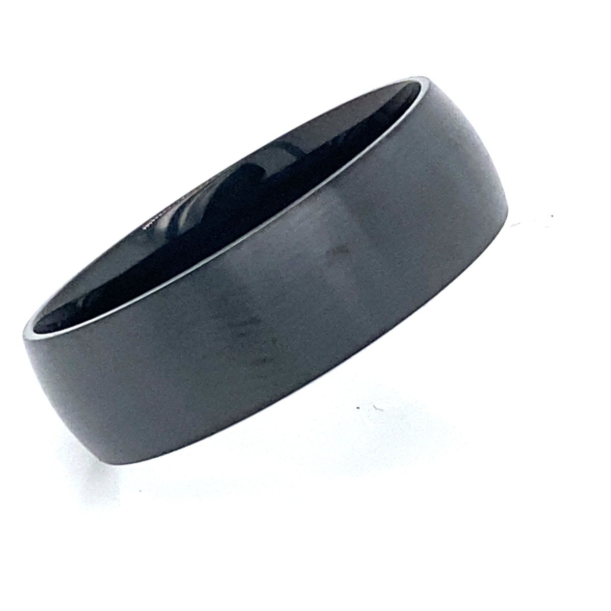 'Platinum Noir' - Black Platinum Gents Wedding Band 7mm Court