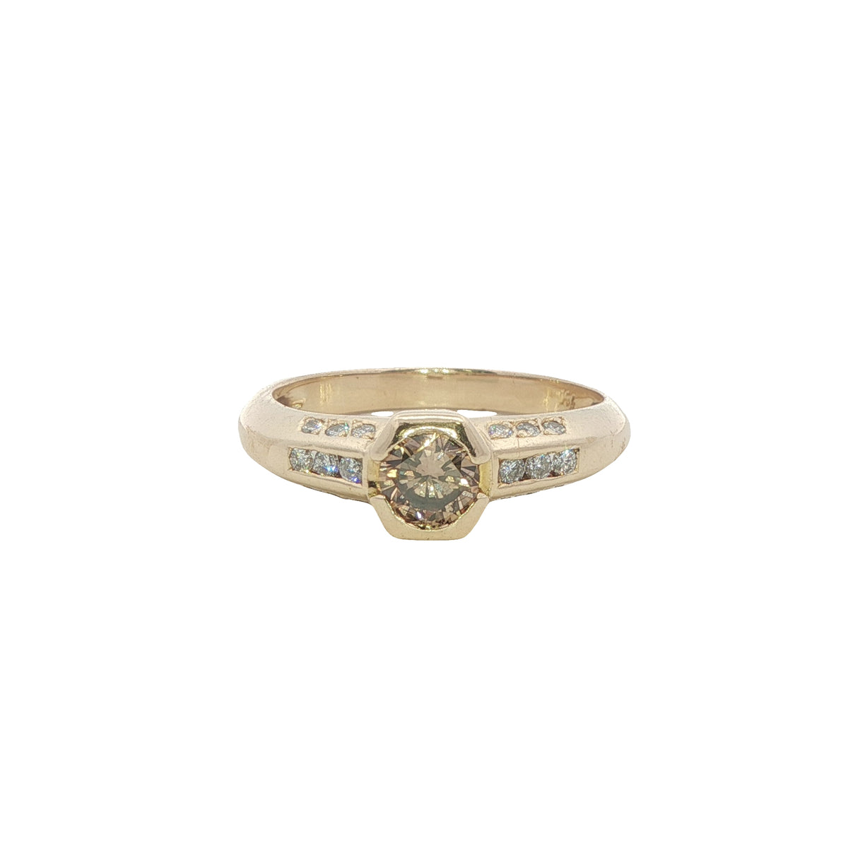 Modern Cognac Diamond Ring