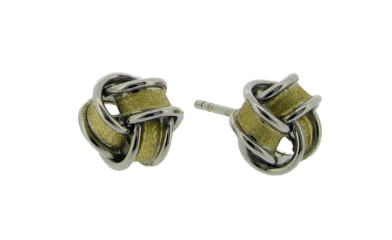 18YG 2 TONE KNOT ER