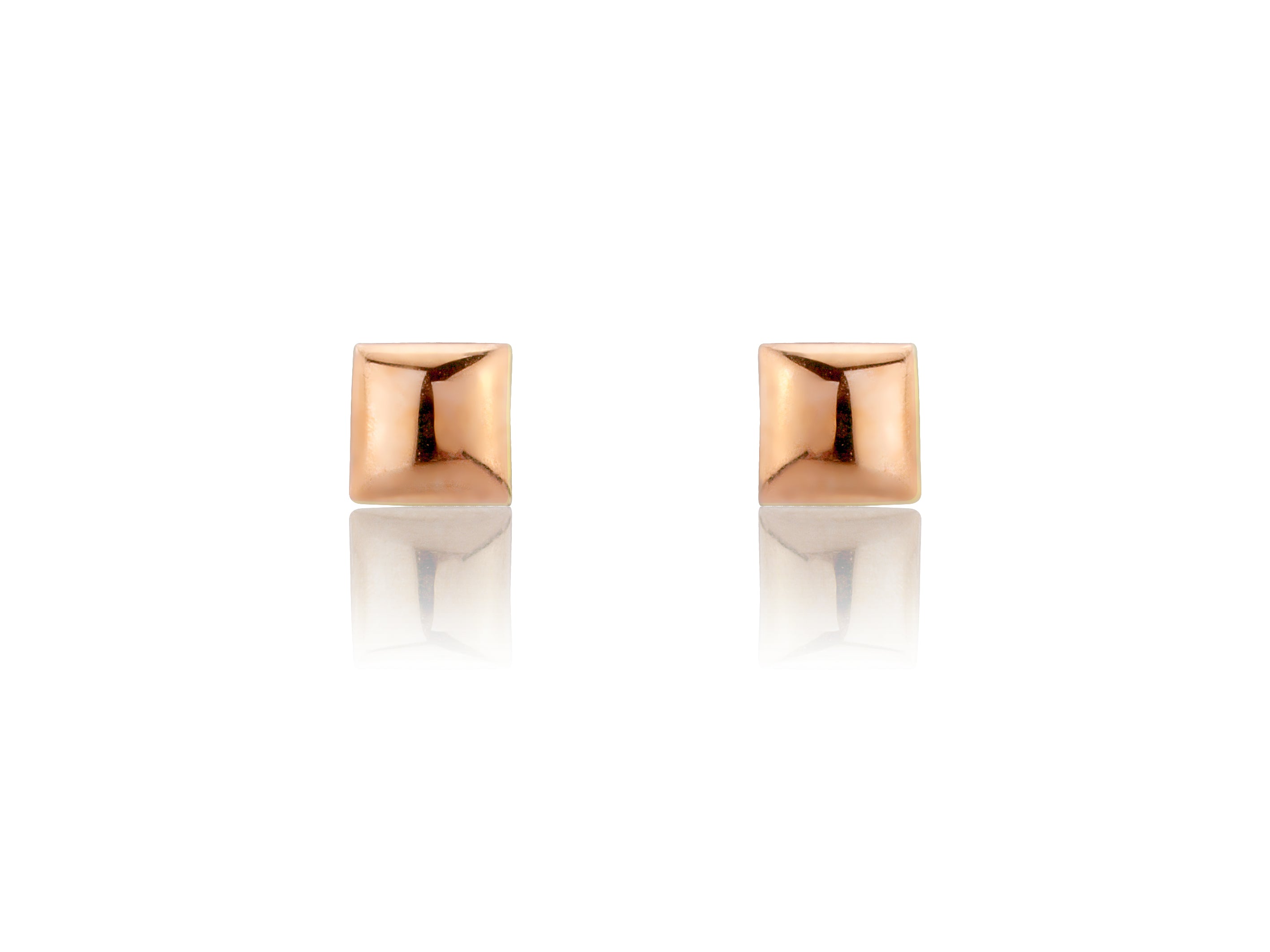 9ct Rose gold 5mm square stud earrings