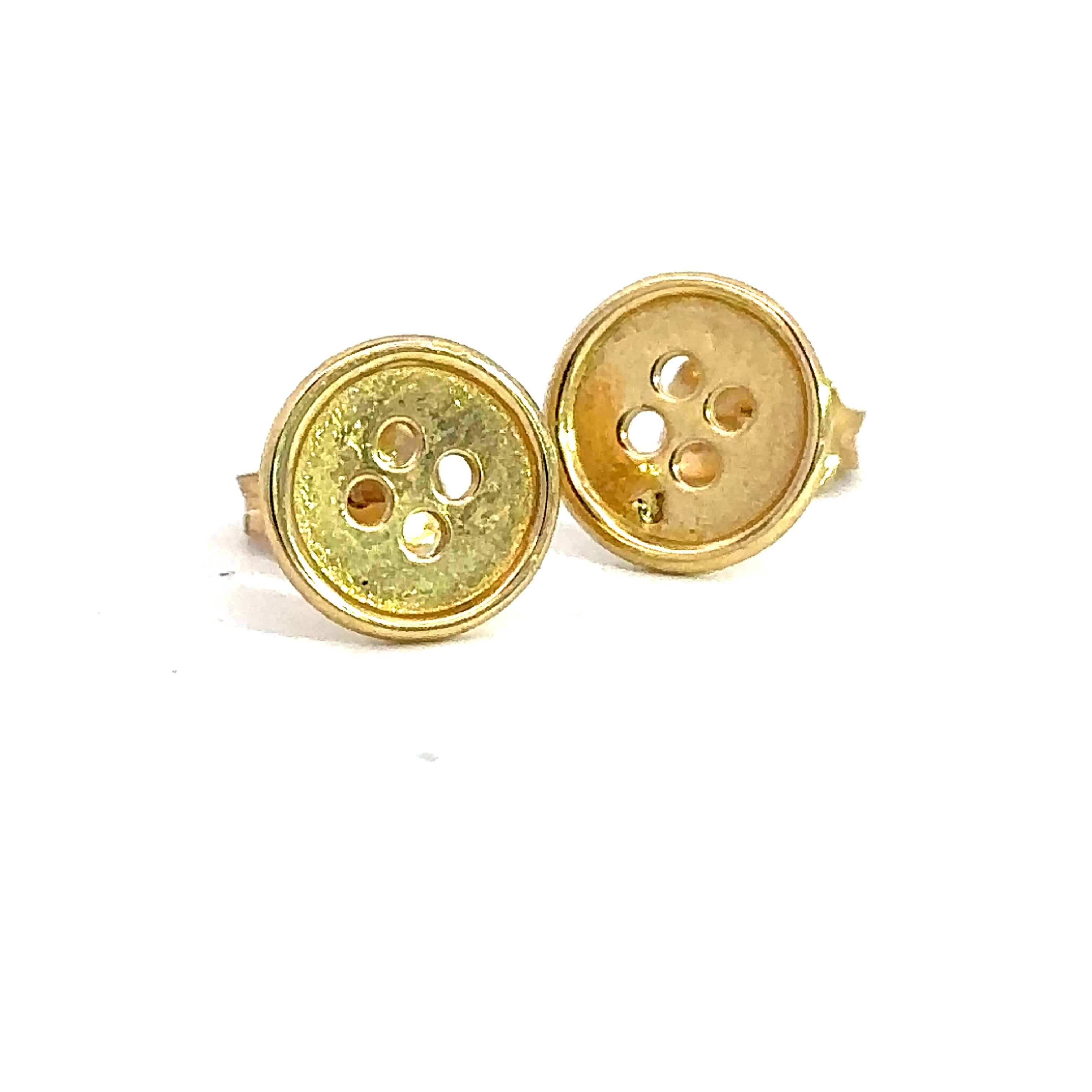 9 Carat Yellow Gold Button Studs