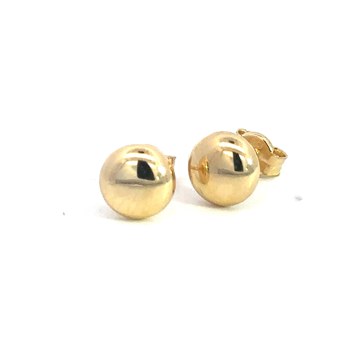 9 Carat Yellow Gold Round Cushion Studs