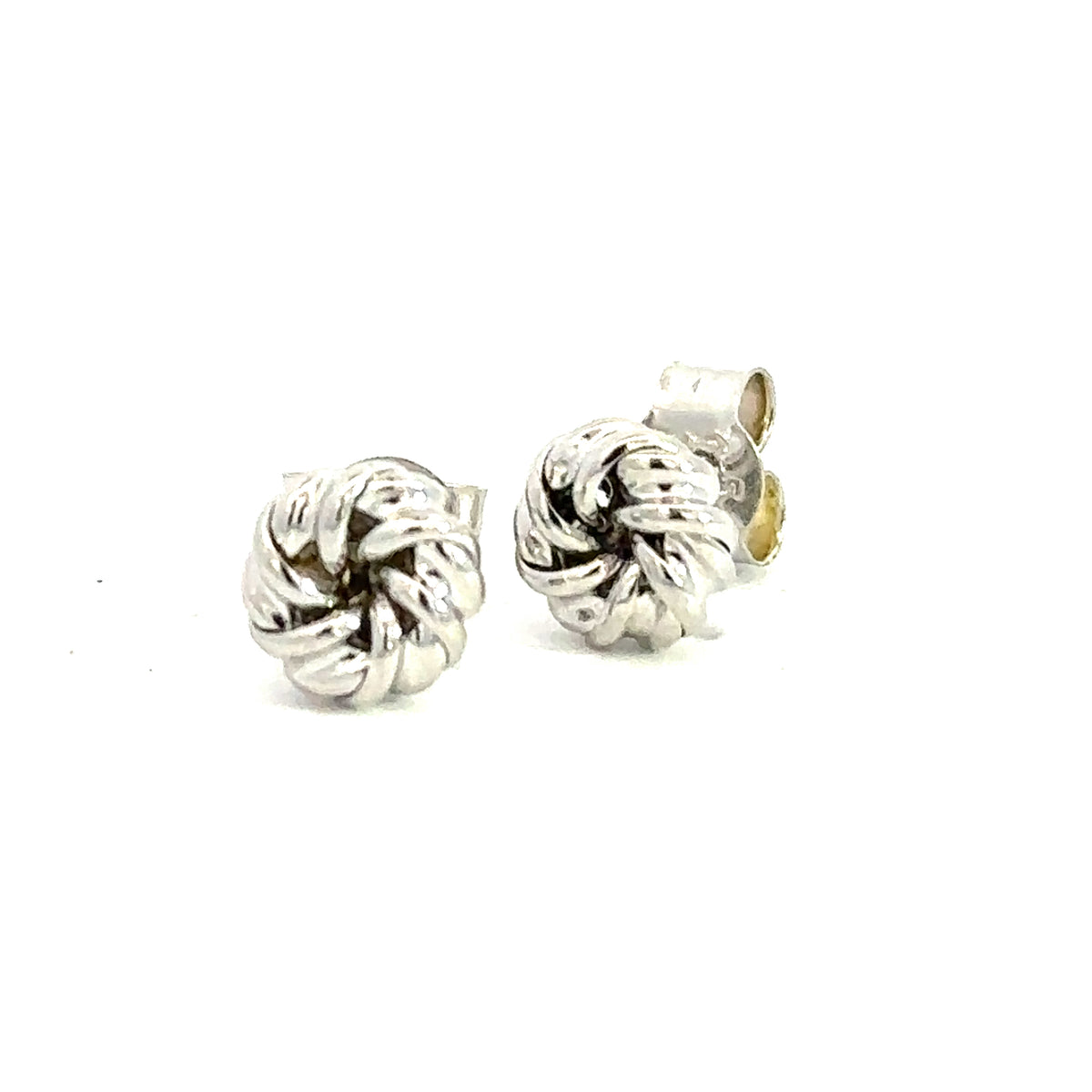 9 Carat White Gold Small Knot Studs