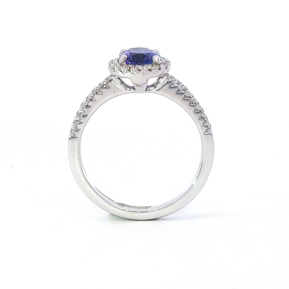 18 Carat White Gold Tanzanite and Diamond Ring