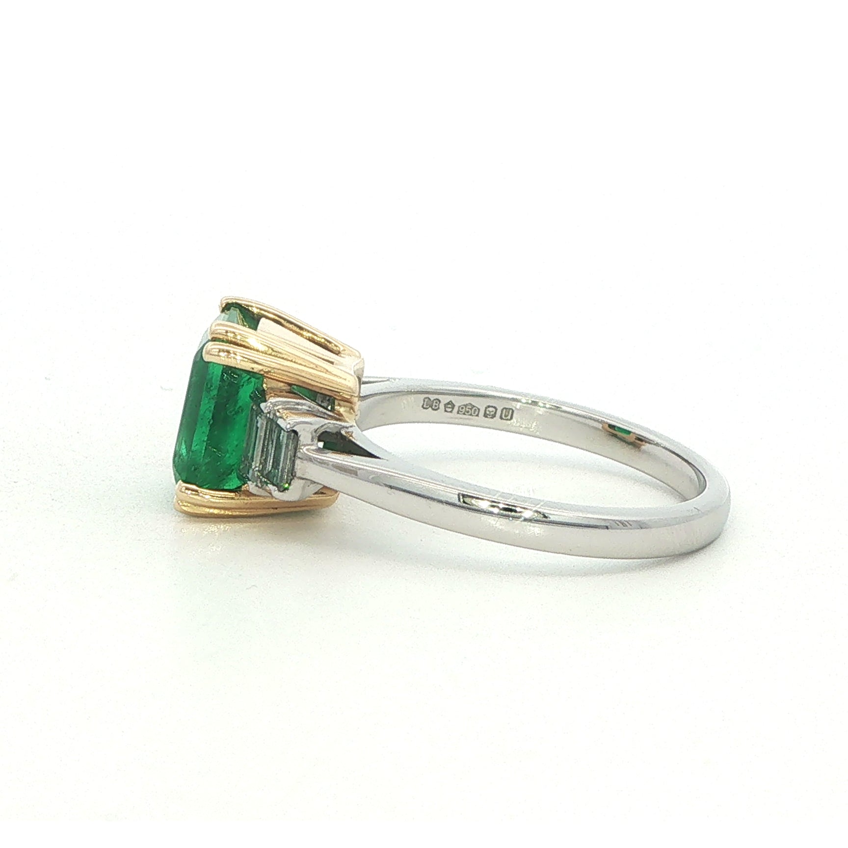 An Art Deco Style 2.80ct Emerald and Diamond Ring