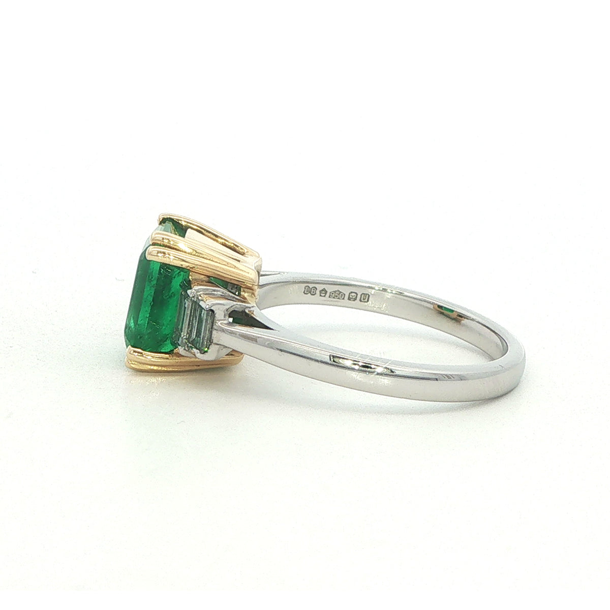 An Art Deco Style 2.80ct Emerald and Diamond Ring