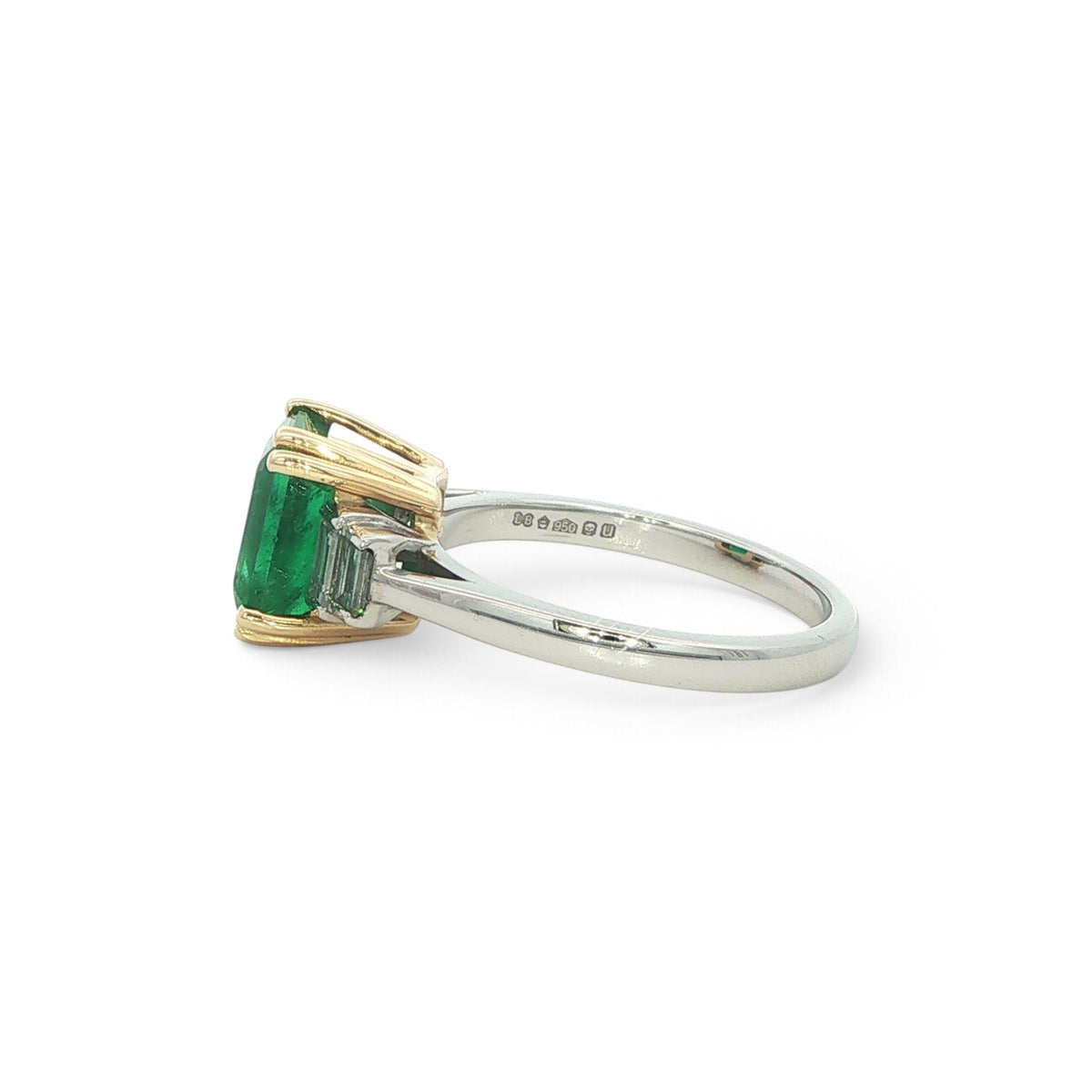 An Art Deco Style 2.80ct Emerald and Diamond Ring