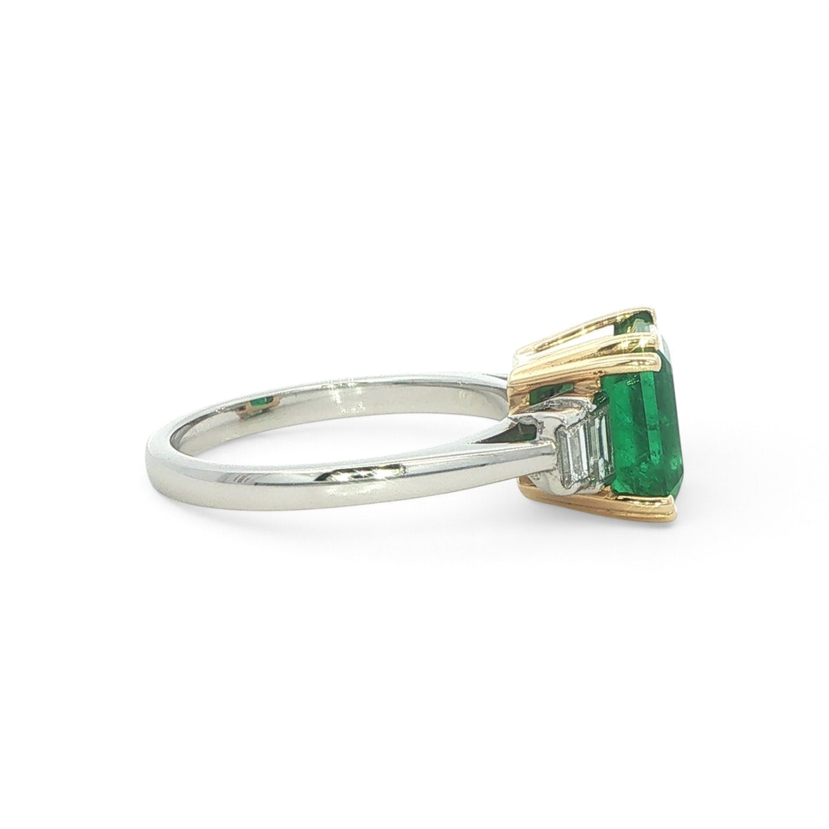 An Art Deco Style 2.80ct Emerald and Diamond Ring