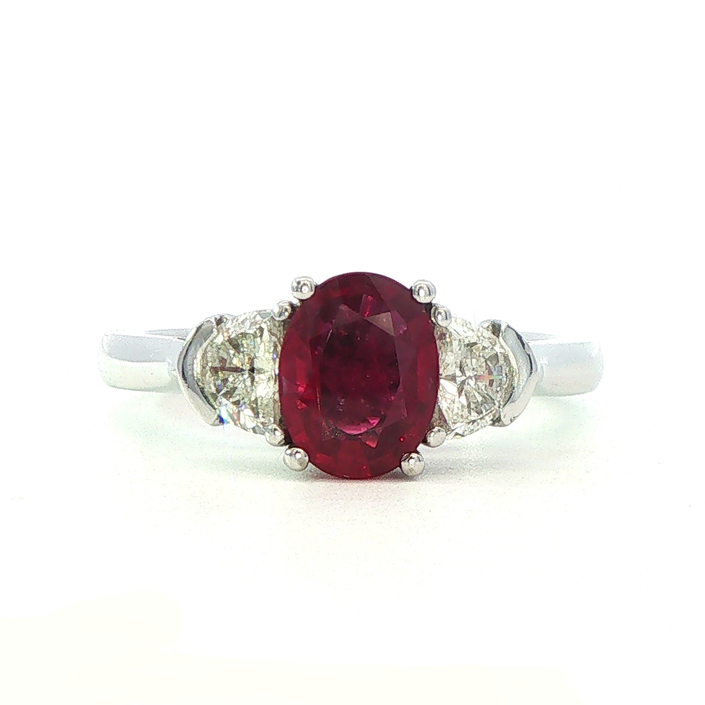A Platinum Ruby and Diamond Ring