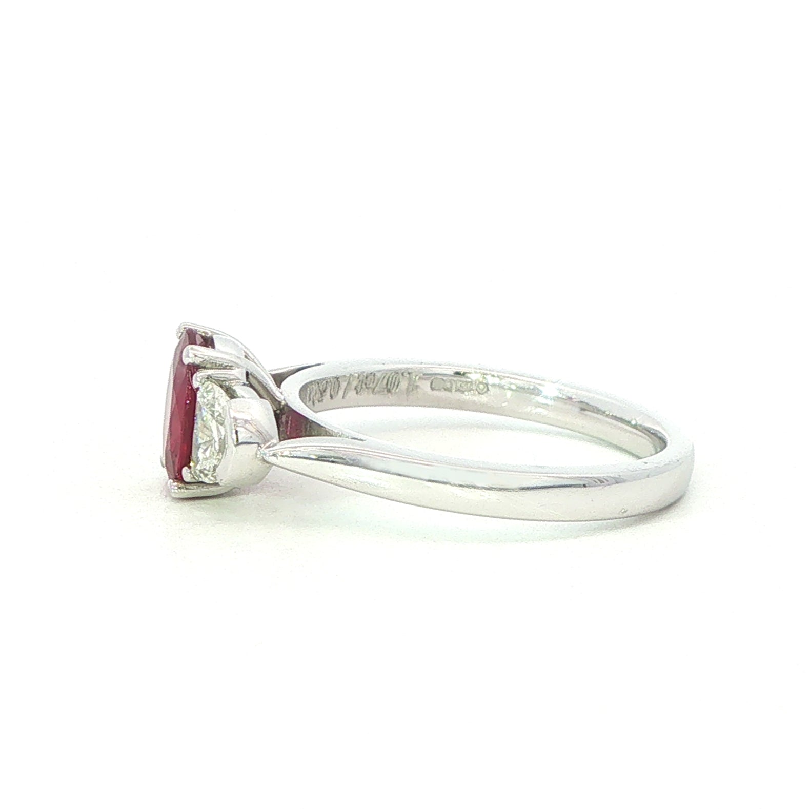 A Platinum Ruby and Diamond Ring