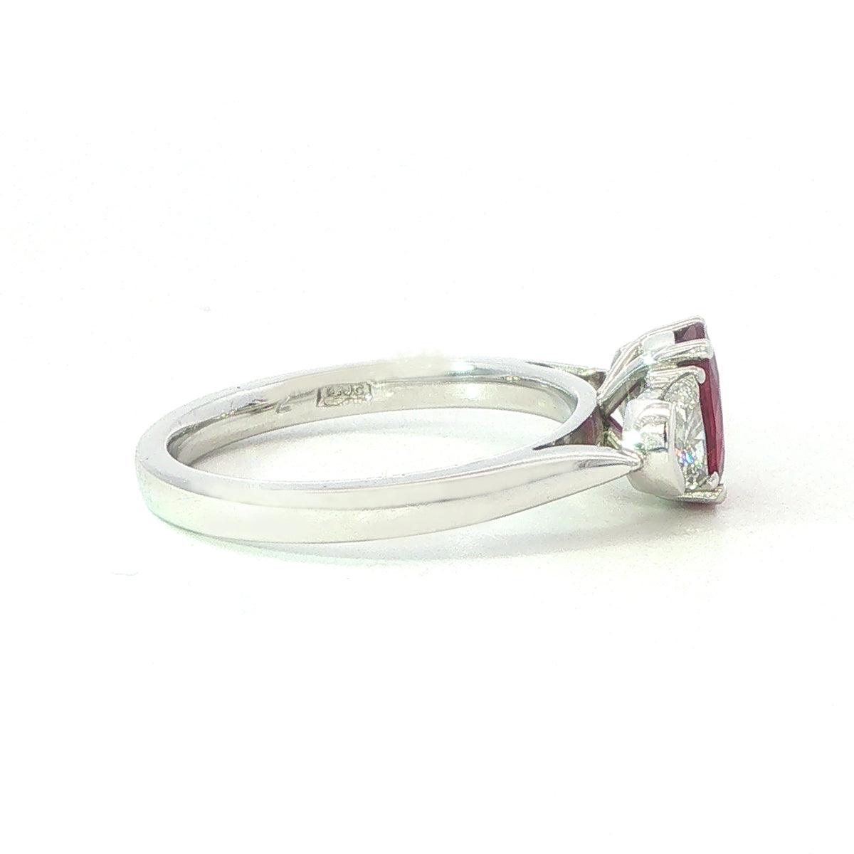 A Platinum Ruby and Diamond Ring
