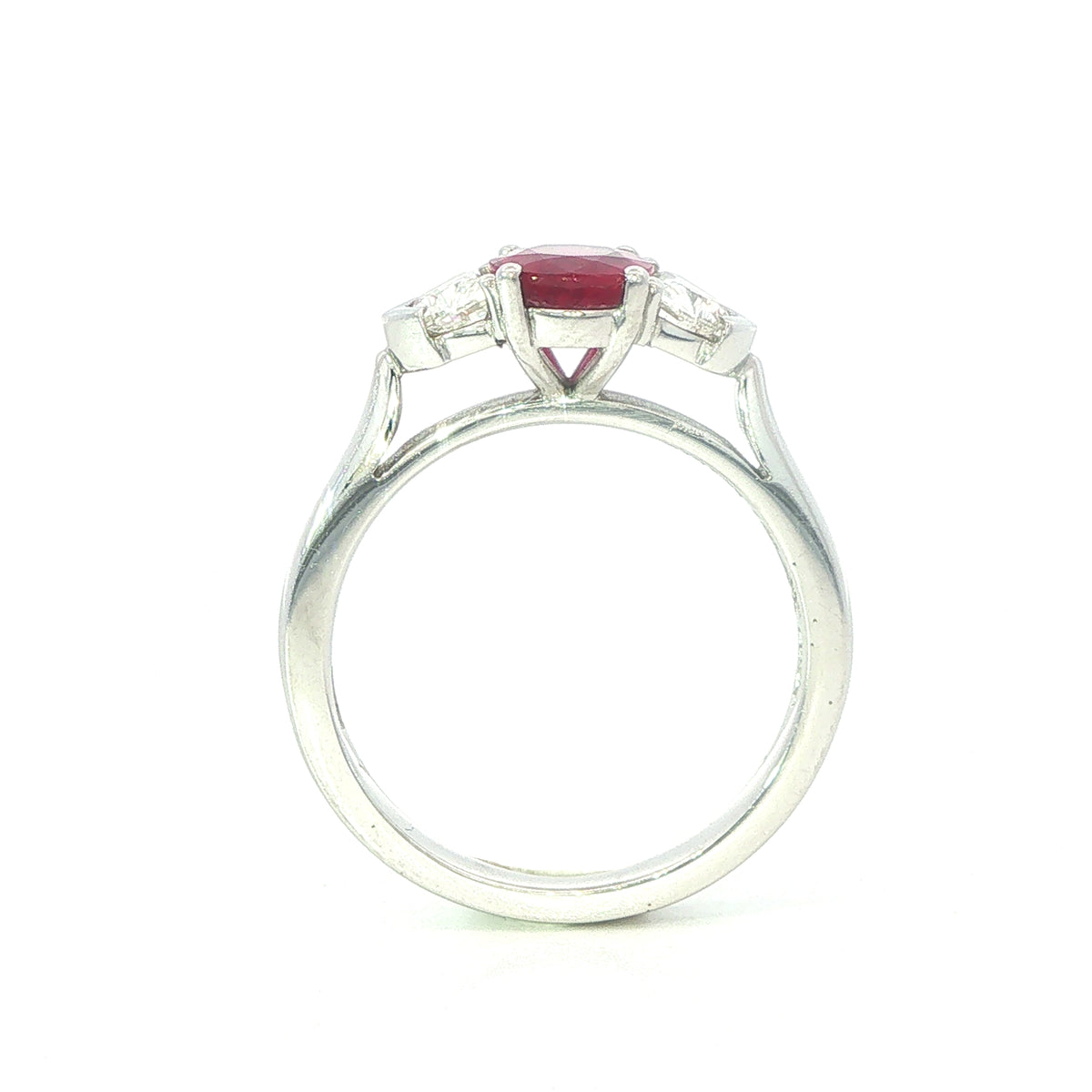 A Platinum Ruby and Diamond Ring