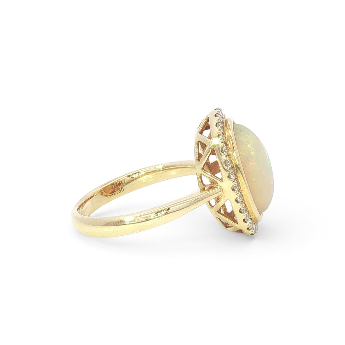 An 18 Carat Yellow Gold Opal and Diamond Dress Ring
