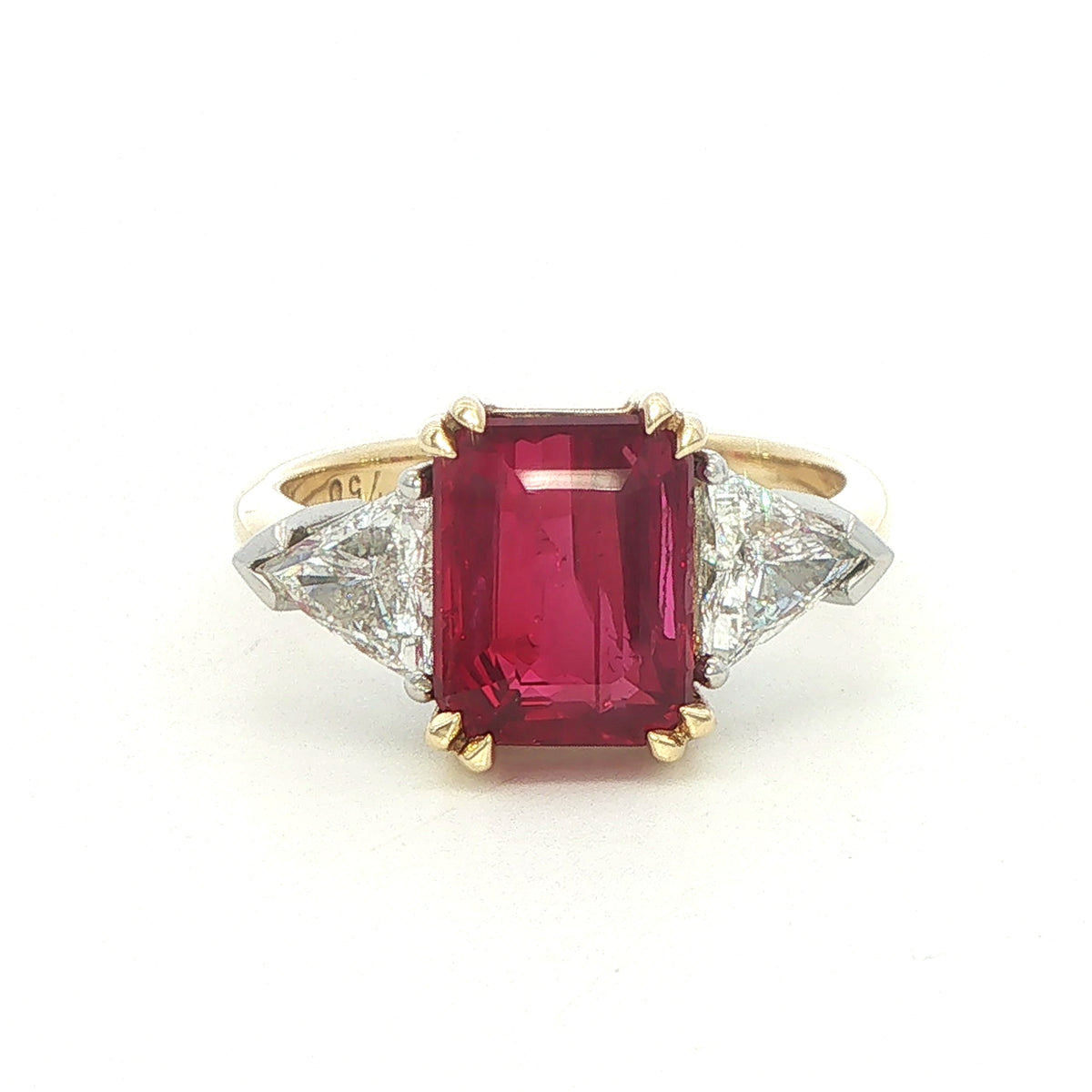 An 18 Carat Yellow and White Gold Ruby and Diamond Ring