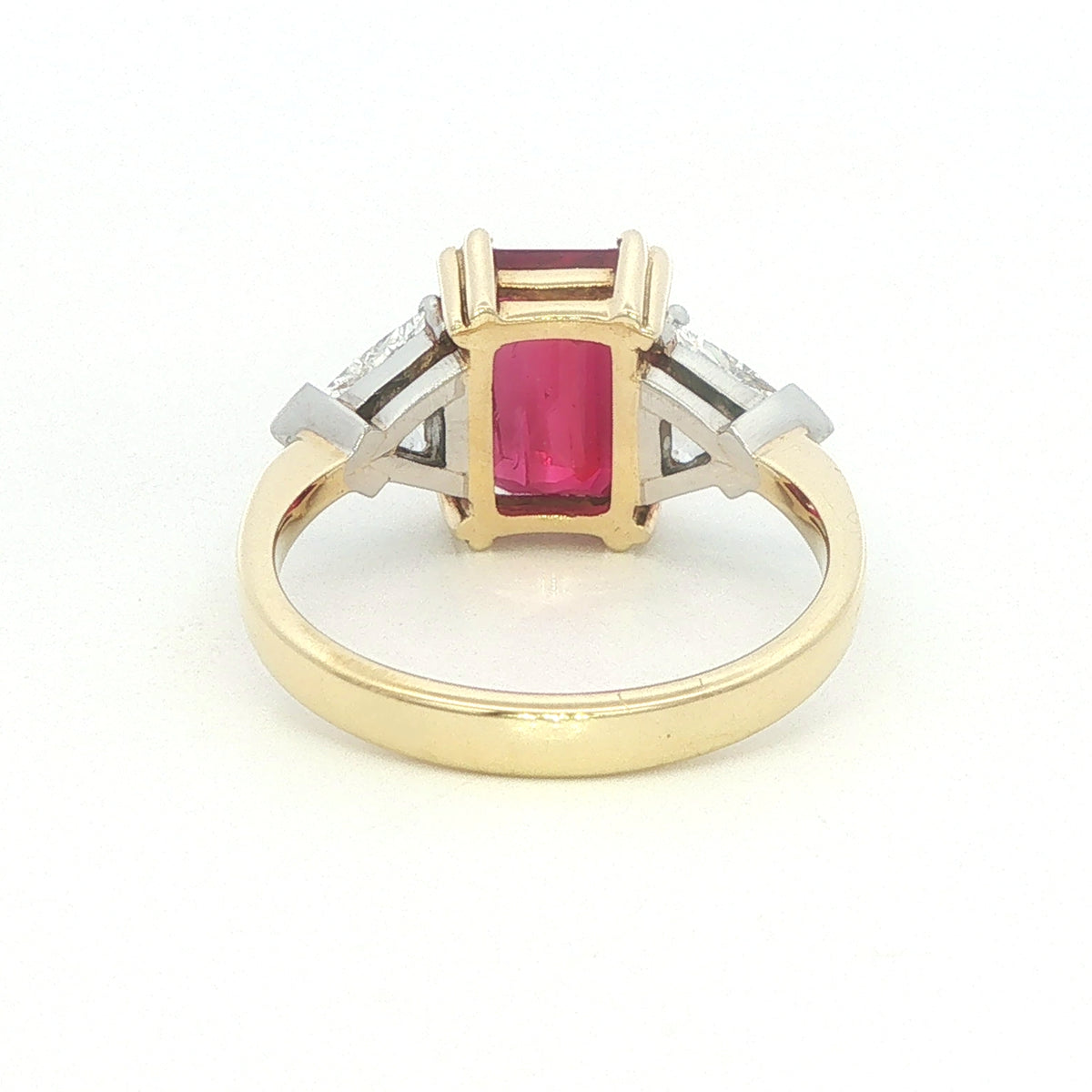 An 18 Carat Yellow and White Gold Ruby and Diamond Ring