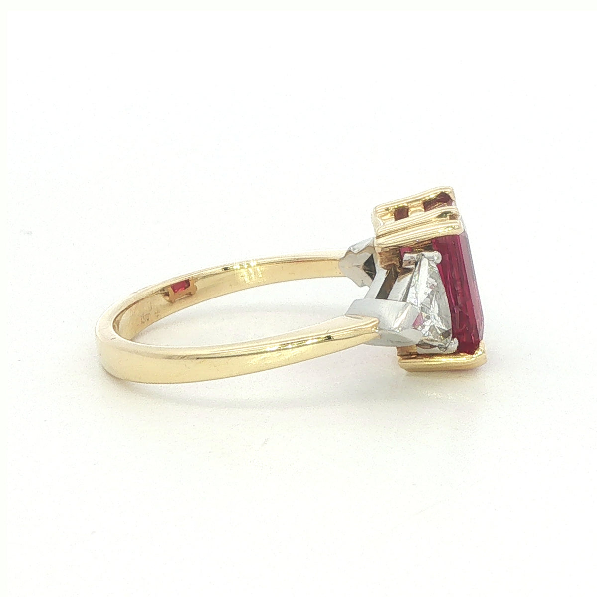 An 18 Carat Yellow and White Gold Ruby and Diamond Ring