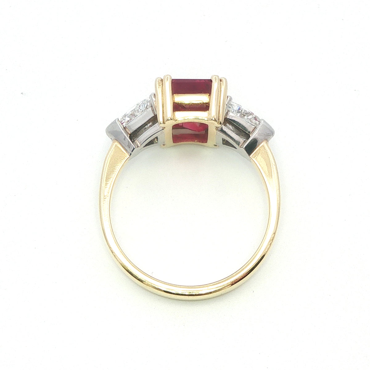 An 18 Carat Yellow and White Gold Ruby and Diamond Ring