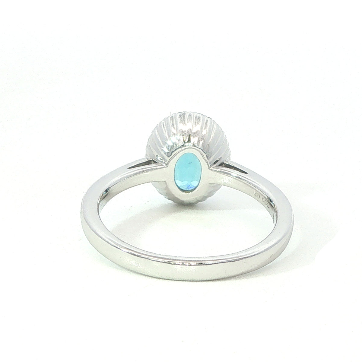 Blue Topaz and Diamond Ring in 18 Carat White Gold