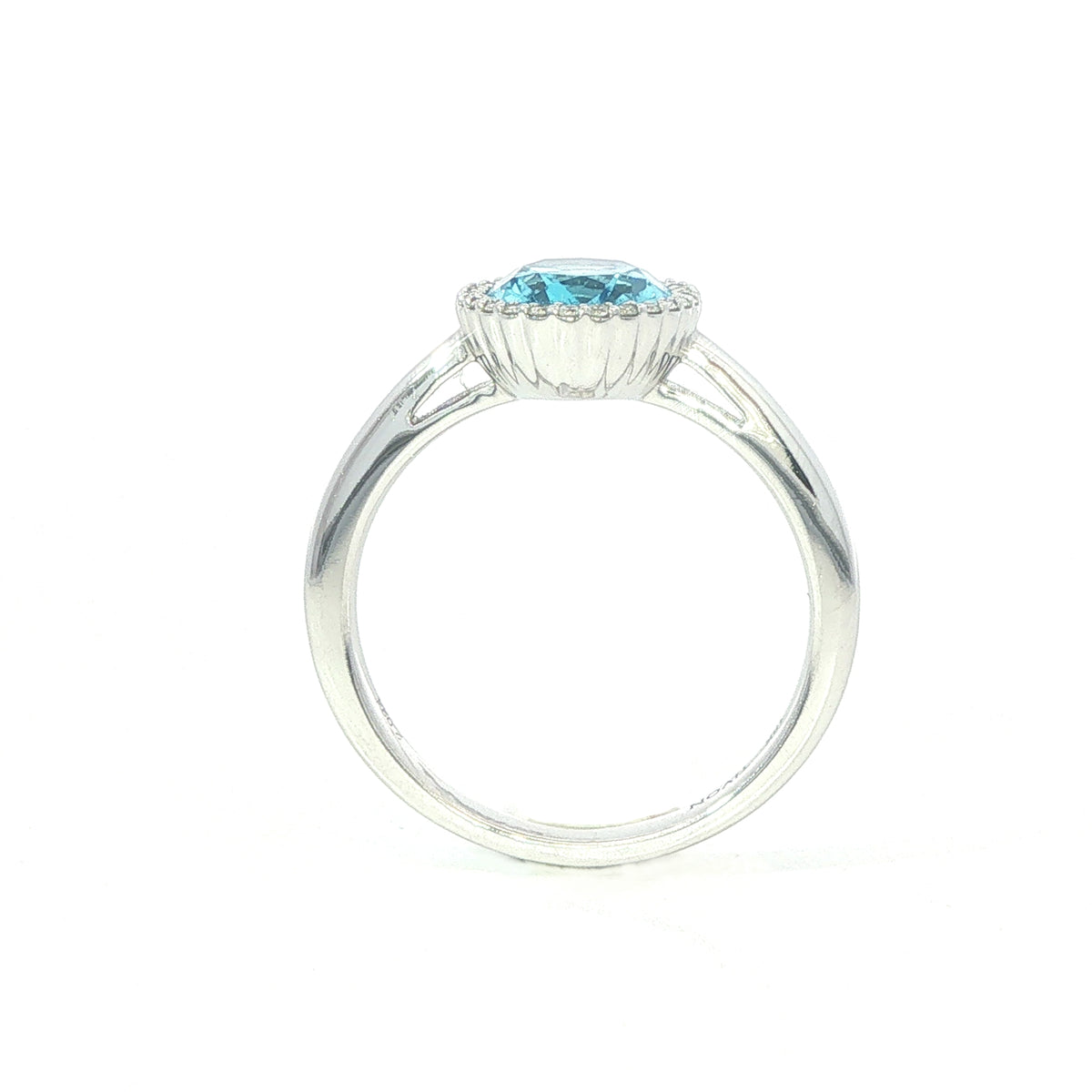 Blue Topaz and Diamond Ring in 18 Carat White Gold