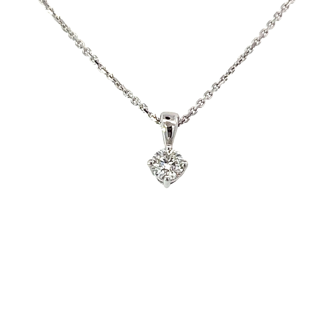 0.23ct Diamond solitaire pendant set in 18ct white gold