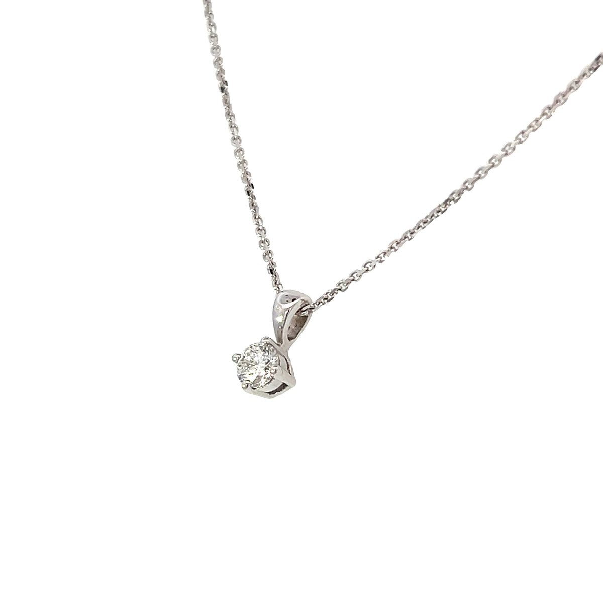 0.23ct Diamond solitaire pendant set in 18ct white gold