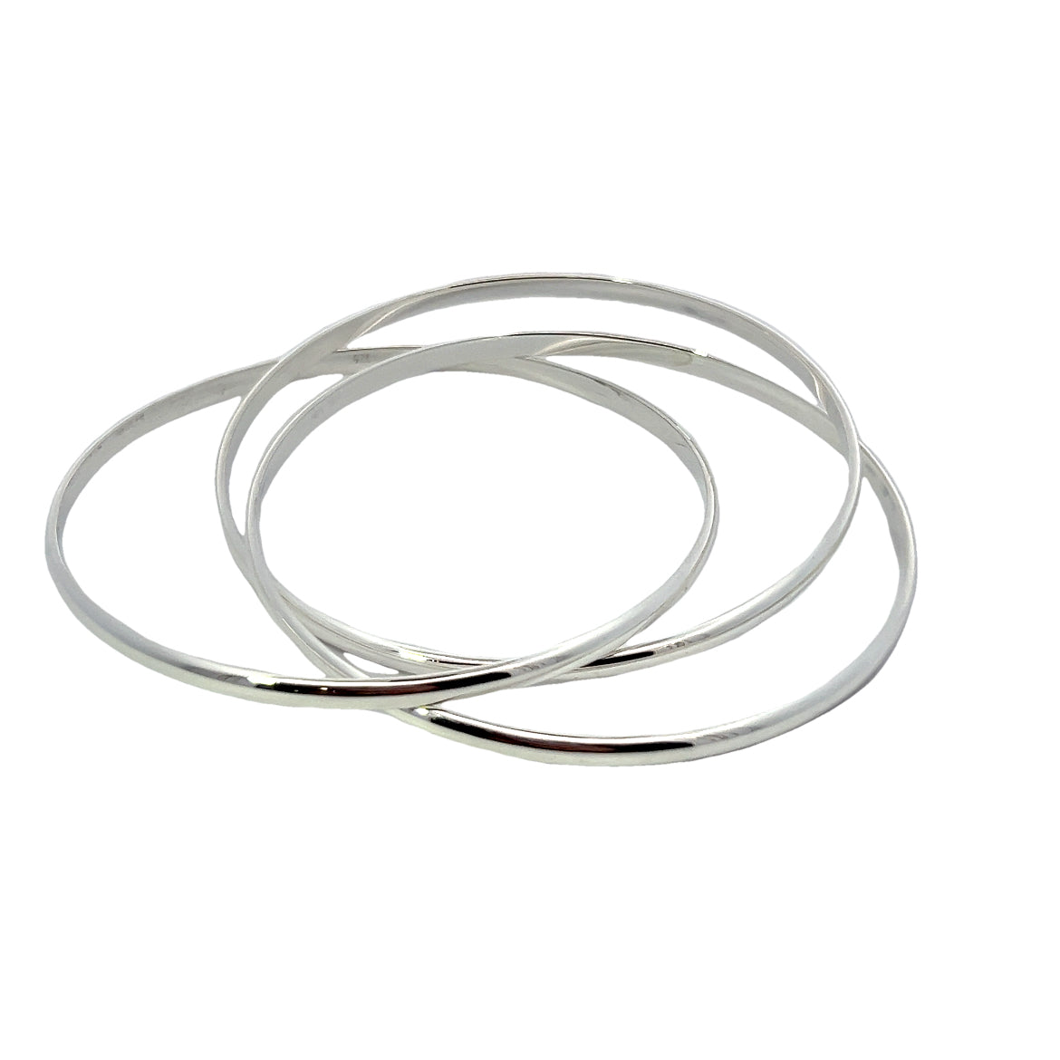 Sterling Silver Triple Row Bangle