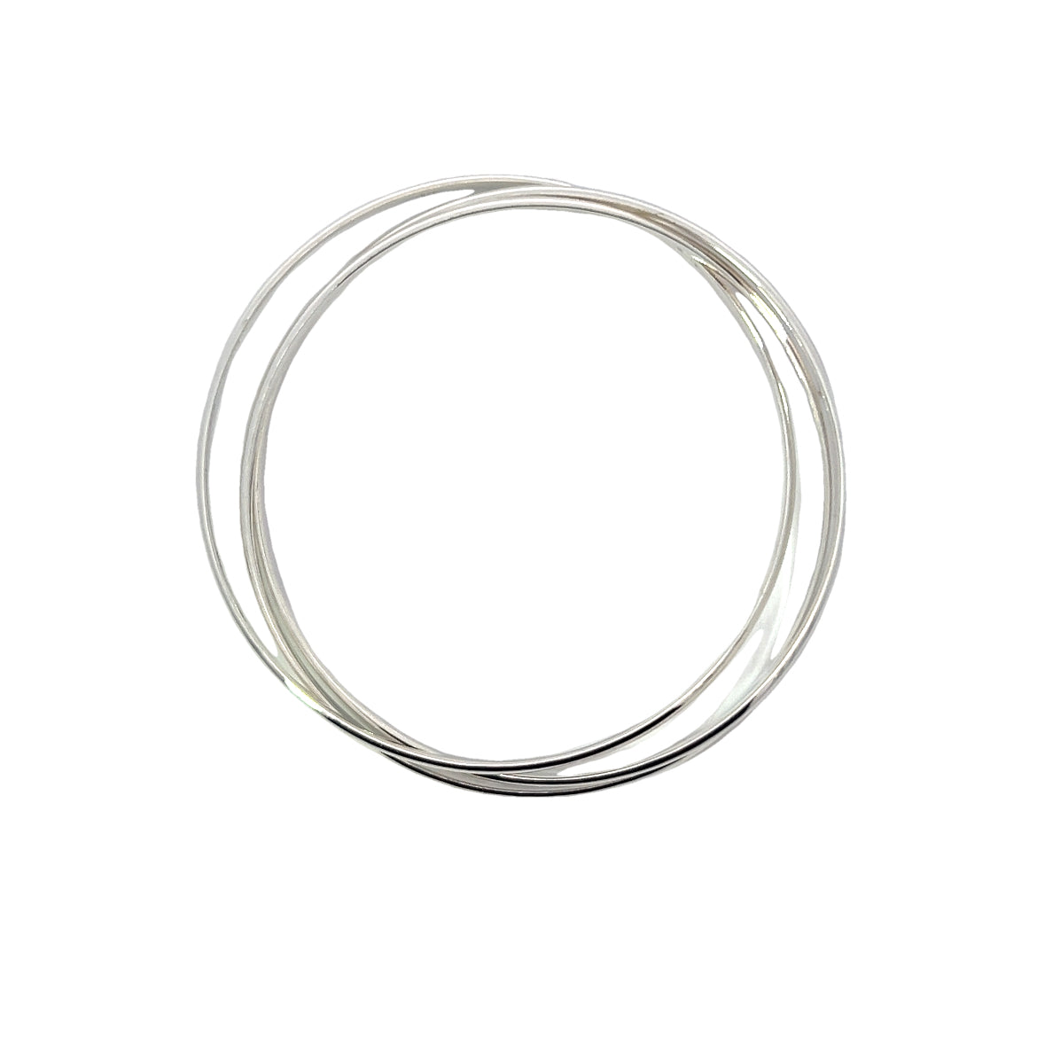 Sterling Silver Triple Row Bangle