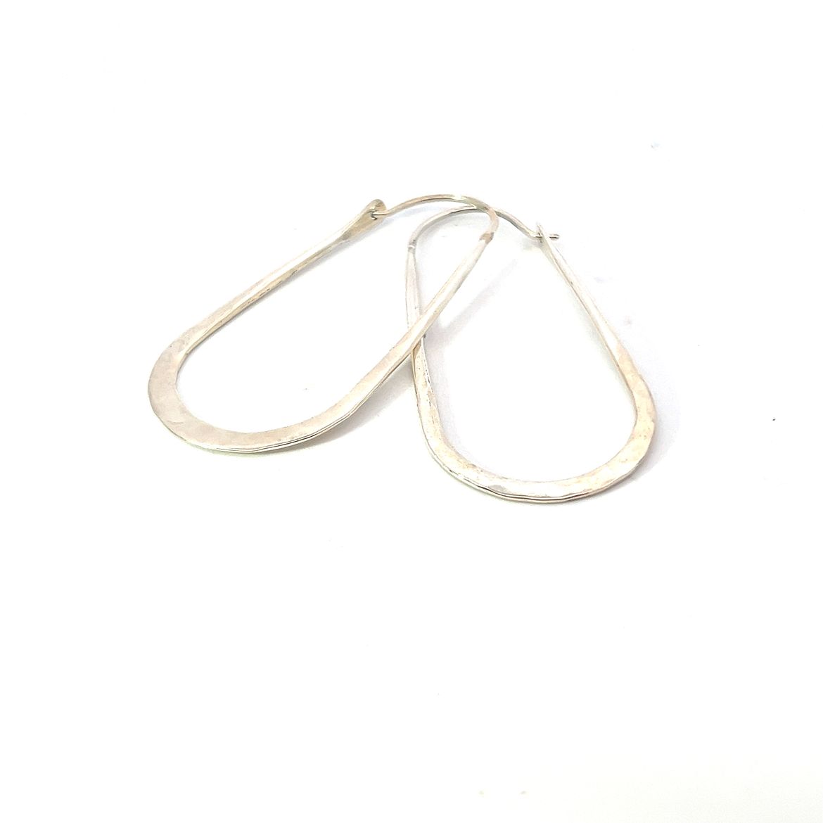 Sterling Silver Hammered Hoops