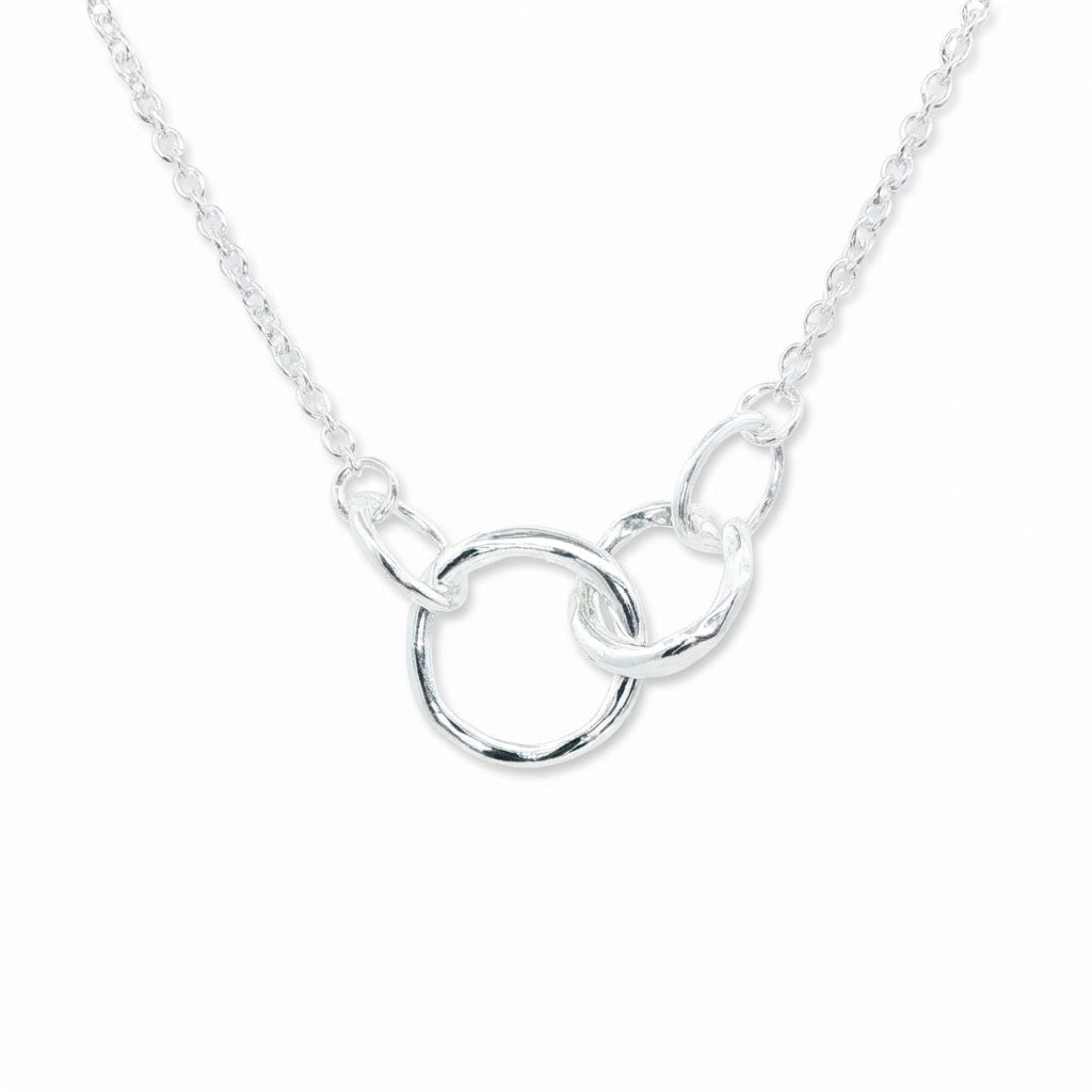 Silver Double circles necklet