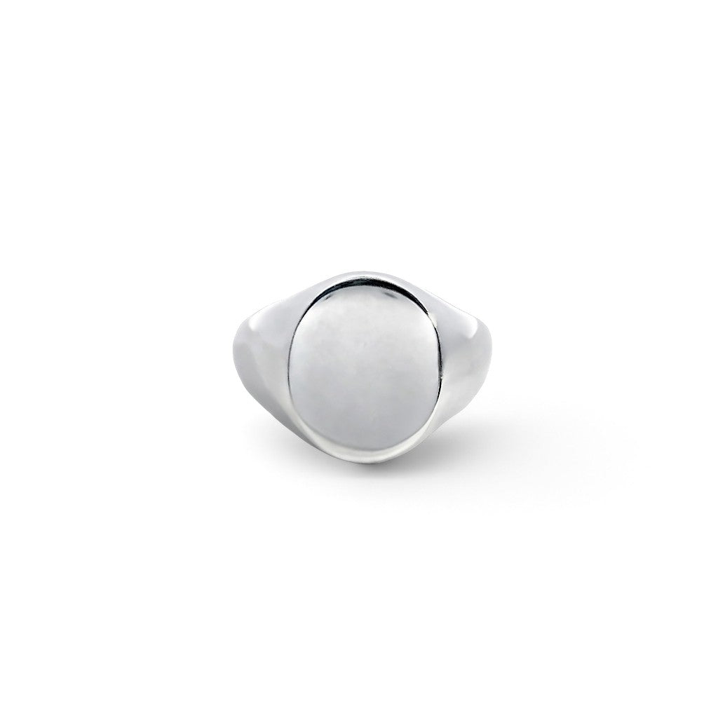 Sterling Silver Oval Signet ring - 16 x 13mm