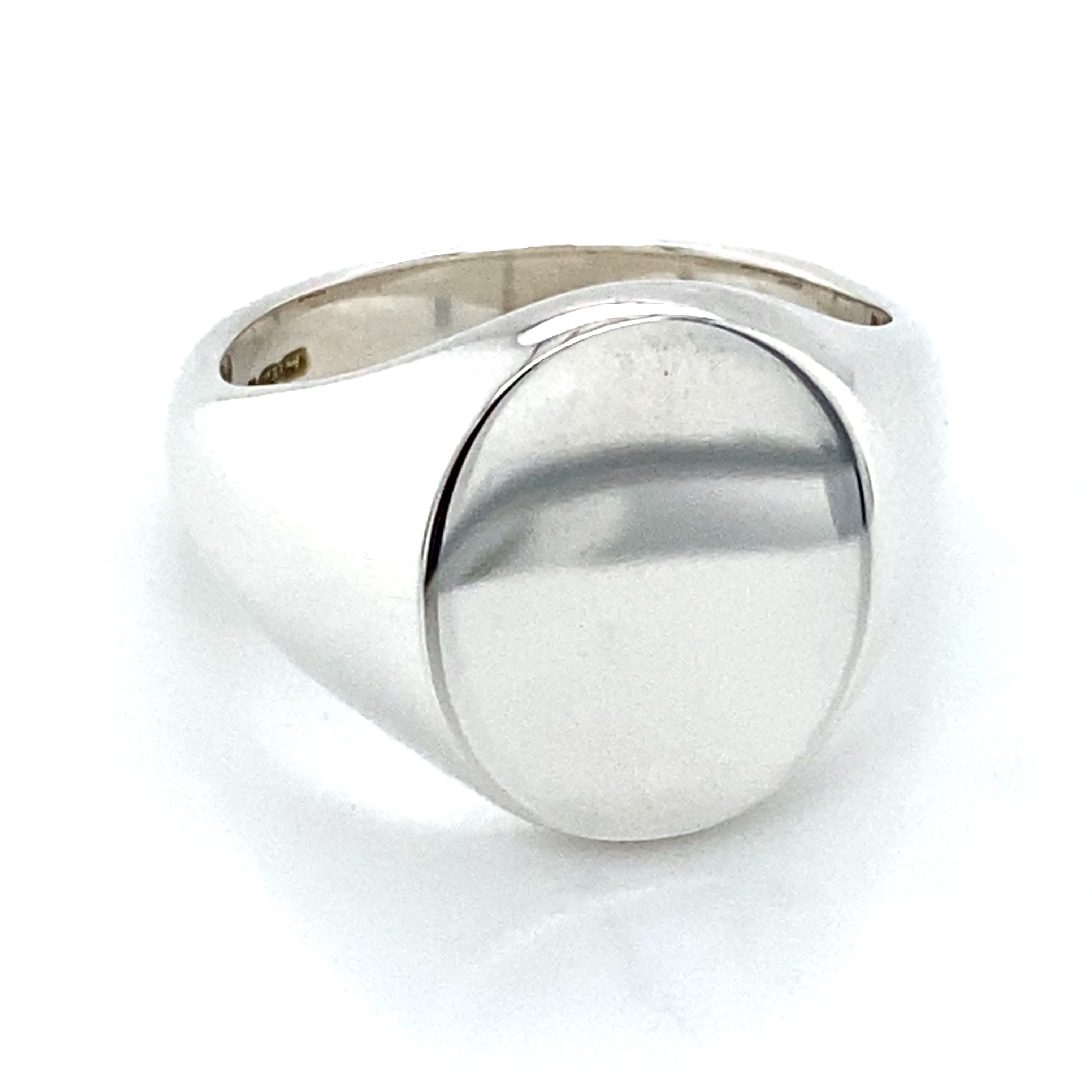 Sterling Silver Oval Signet ring - 16 x 13mm