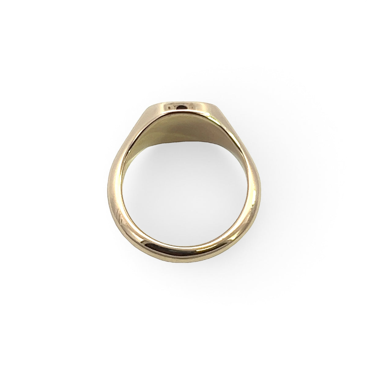 Cushion Shape Heavy 9 Carat Yellow Gold Signet Ring  12 x 10 mm