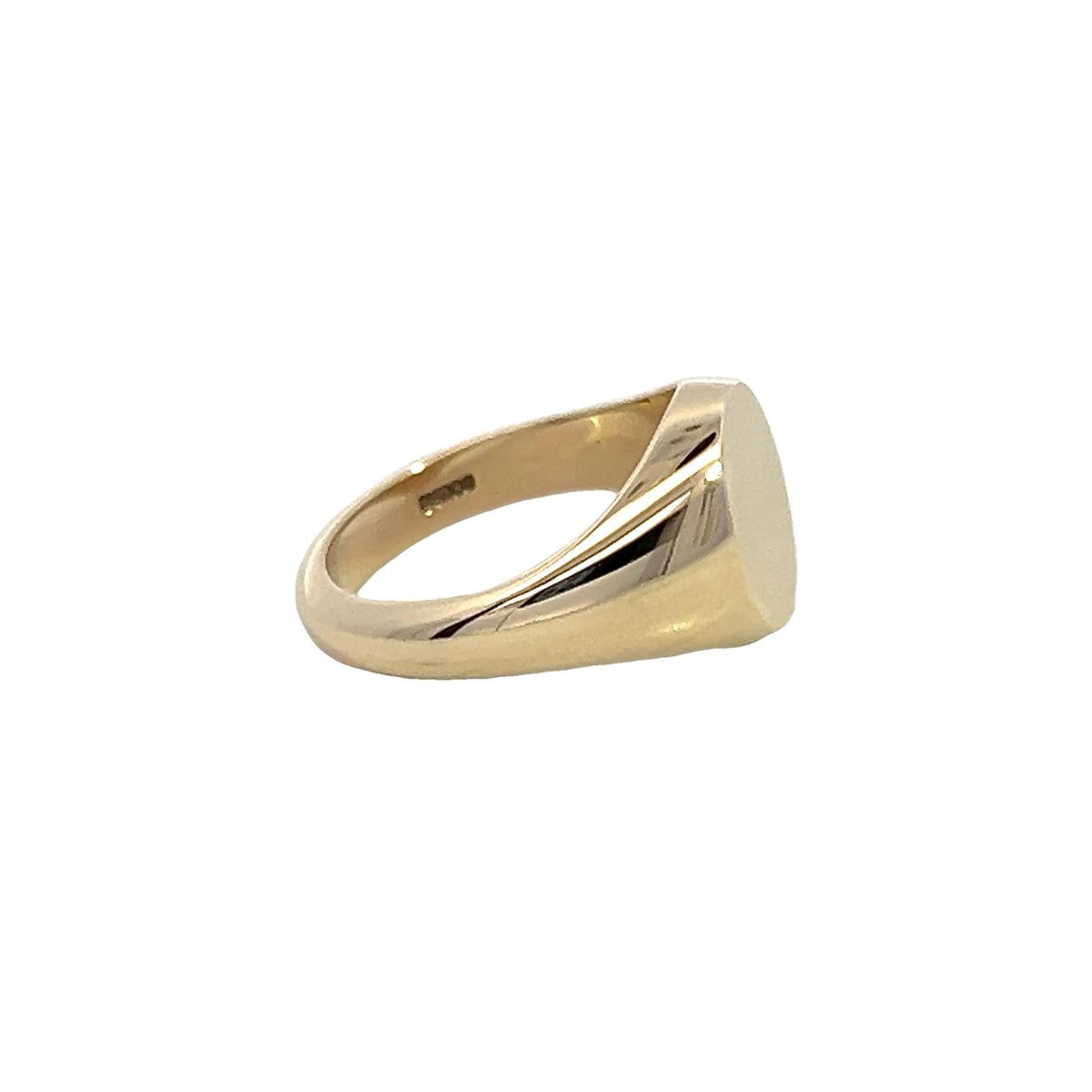 Oval 9 Carat Yellow Gold Signet Ring  11 x 9mm