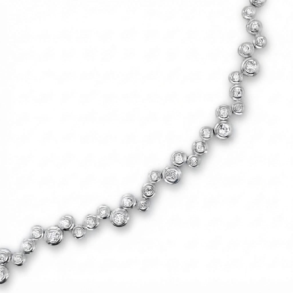 18 Carat White Gold and Diamond Bubbles Bracelet - 1.40 carats